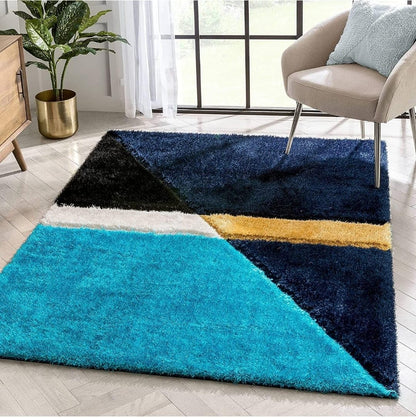 Modern Geometric Luxe Shaggy Carpet