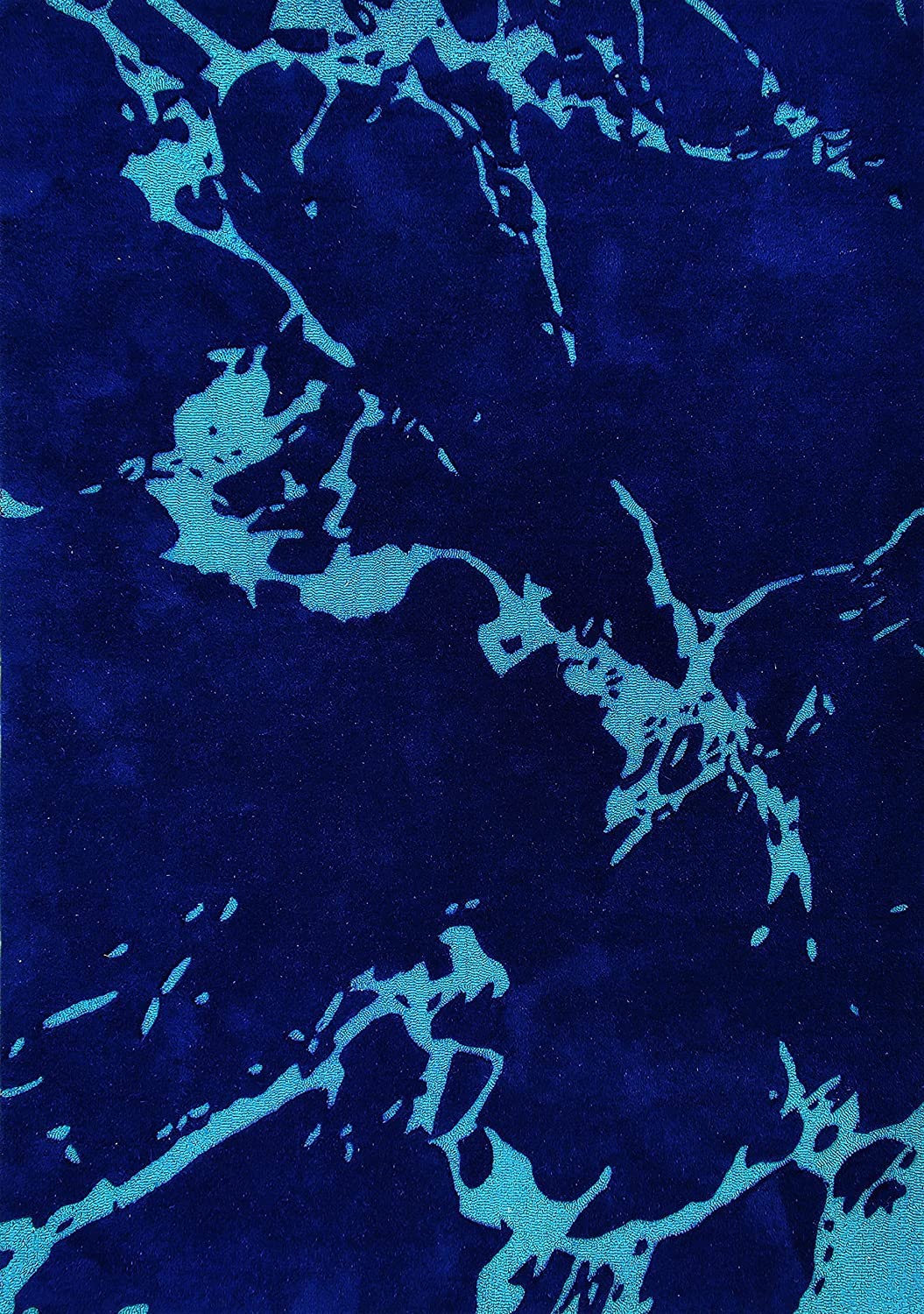 Modern Abstract Blue Hand-Tufted