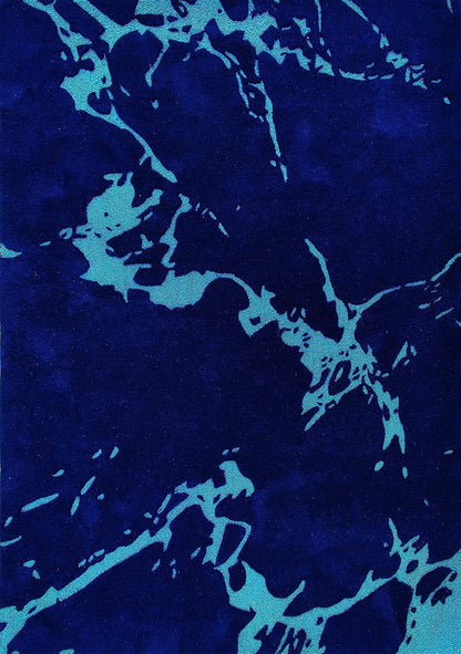 Modern Abstract Blue Hand-Tufted