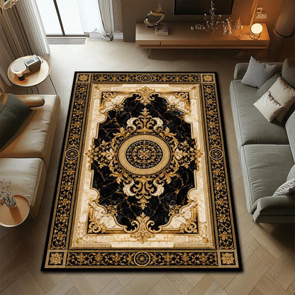 Luxury Baroque Marble Rug | Washable Non-Slip Area Rug